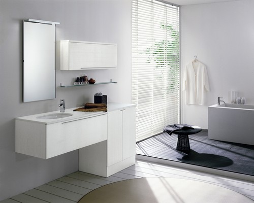 Arredo bagno moderno con lavatrice: sostituire la vasca da bagno ... Mobili arredo bagno lusso