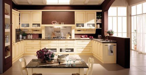 Cucine classiche anta in legno noce rovere frassinato bianco ... Cucina classica avorio