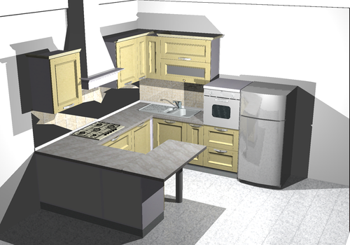 Disegno esclusivo progettazione di interni arredamenti a ... Cucina Rustica disegno